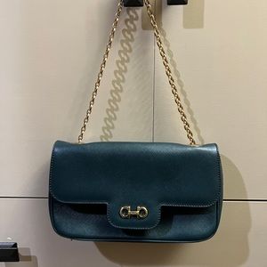 Green Salvatore Ferragamo Luciana Leather Bag